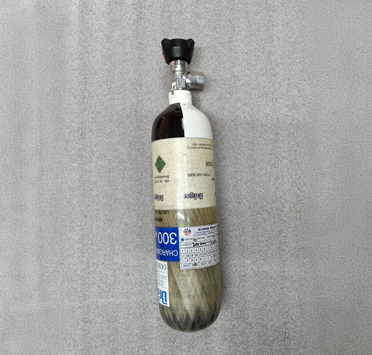Drager 2L carbon fiber PCP air cylinder 300 bar