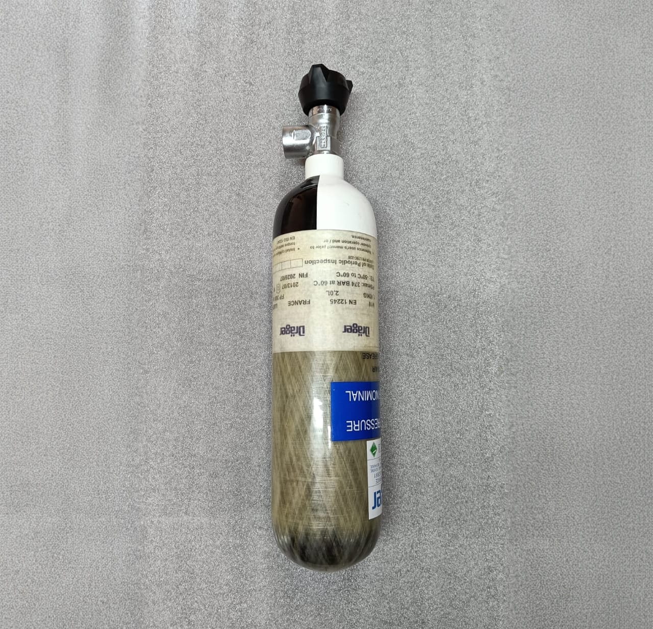 Drager 2L carbon PCP air cylinder 300 bar – view 3
