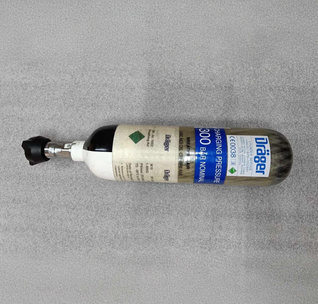 Drager 2L carbon PCP air cylinder – view 6