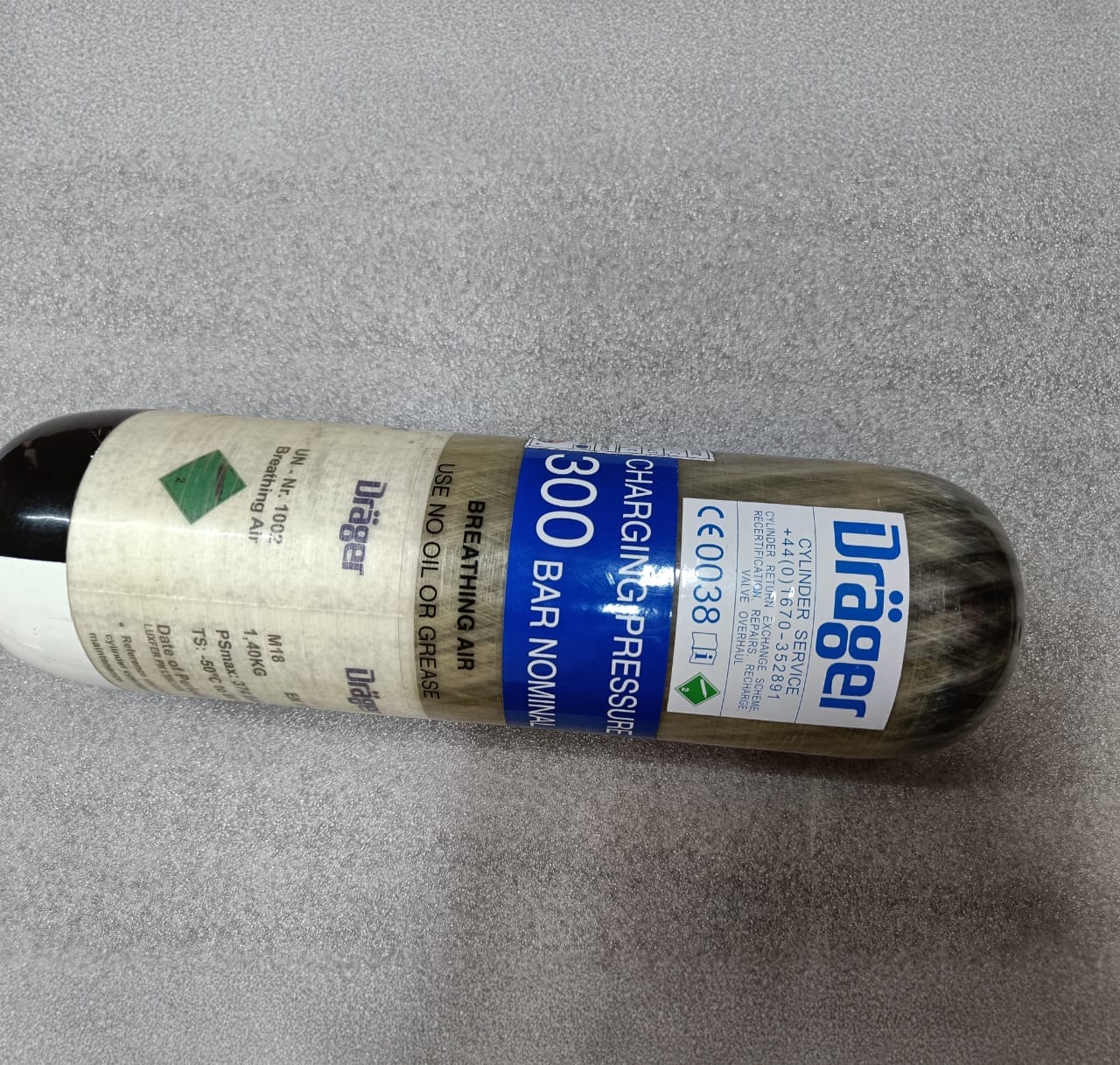 Drager 2L carbon PCP air cylinder – view 7