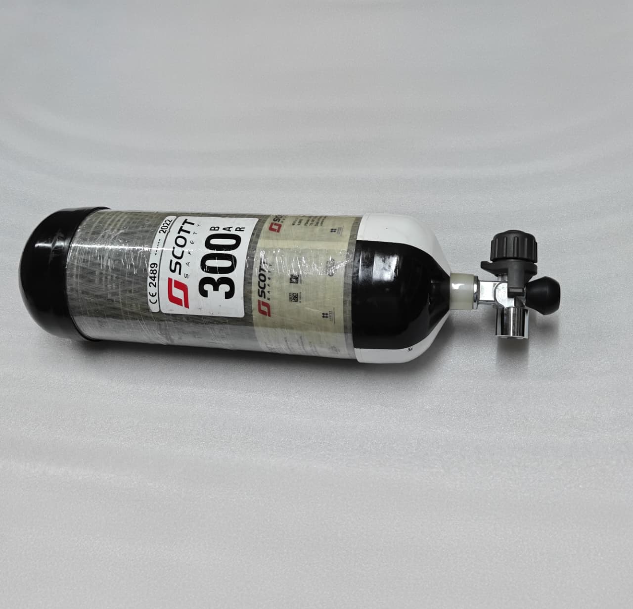 Scott 6.8L carbon SCBA cylinder label and markings