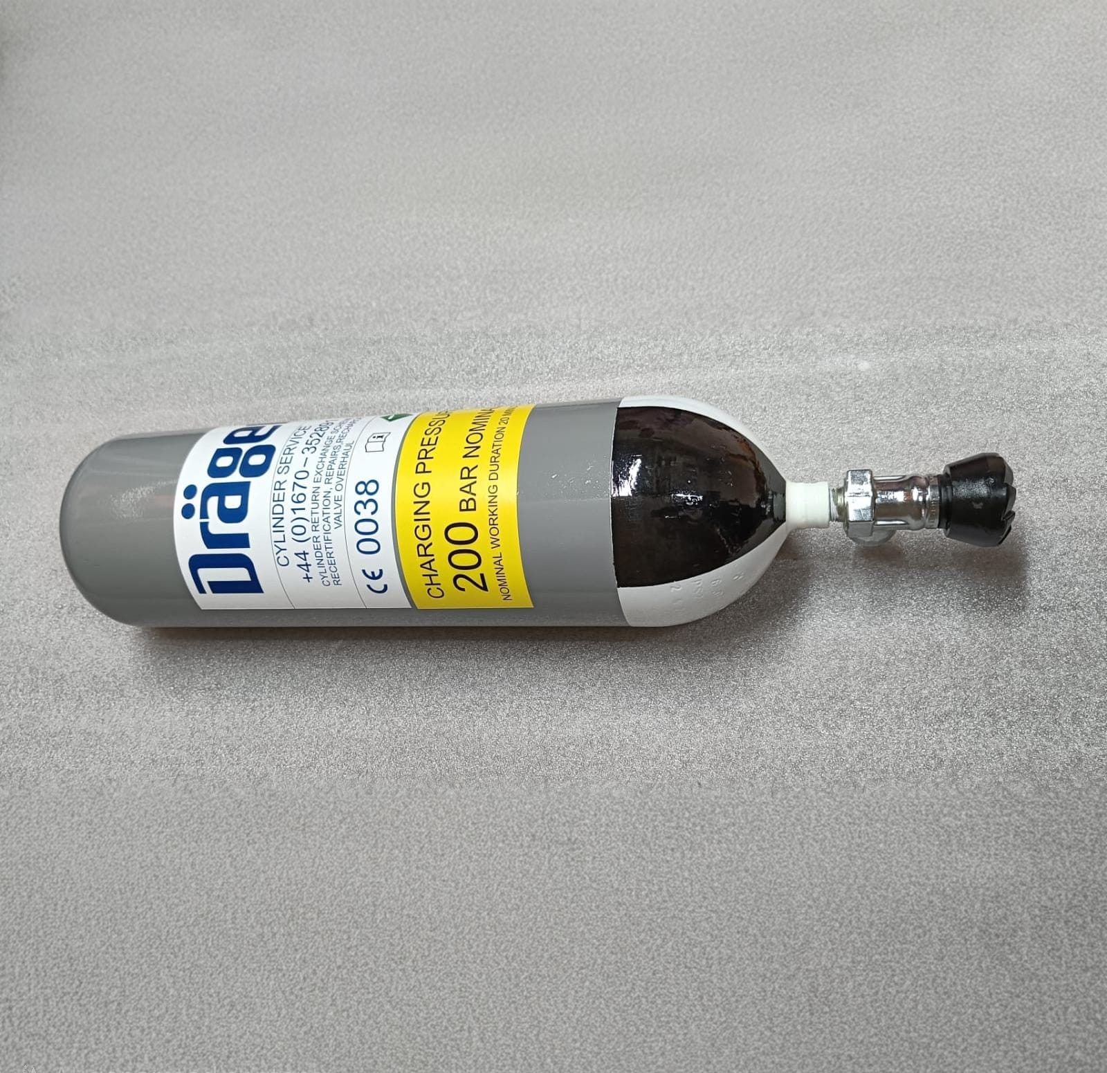 Drager 6L steel PCP air cylinder 200 bar – view 2