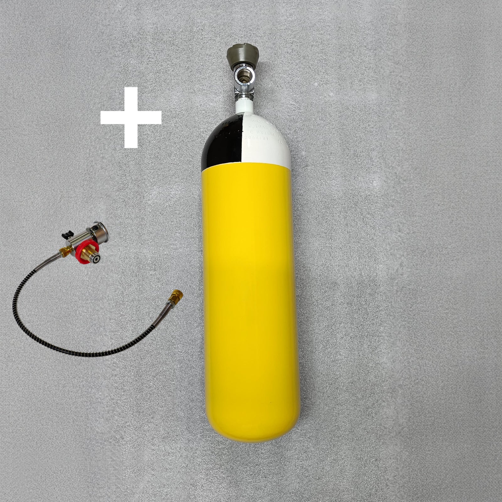 PCP Drager 6L Steel Cylinder + Filling Device (Combo), (Cylinder - Refurbished, Filling Device - New)