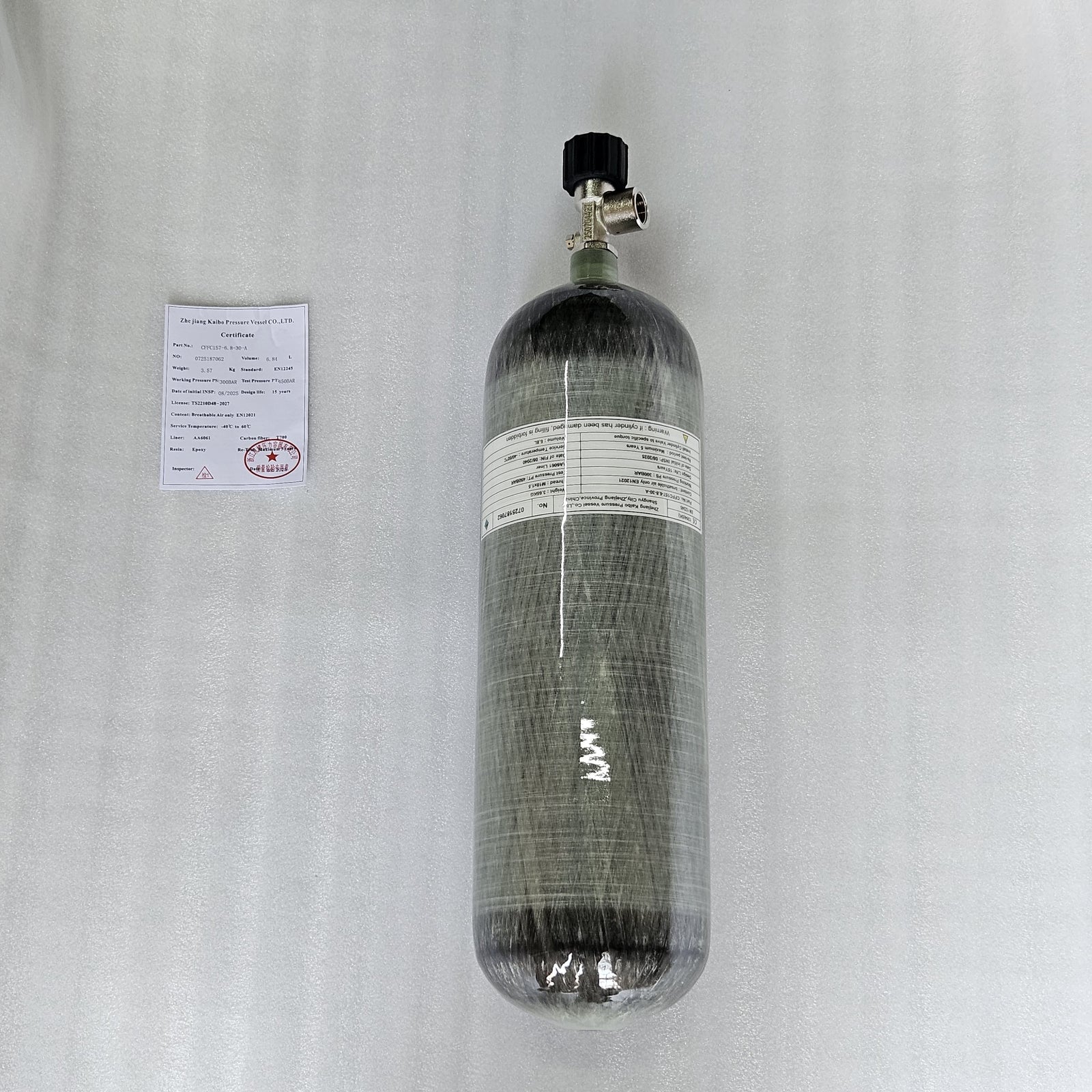 Kaibo 6.8L carbon PCP scuba cylinder – view 6